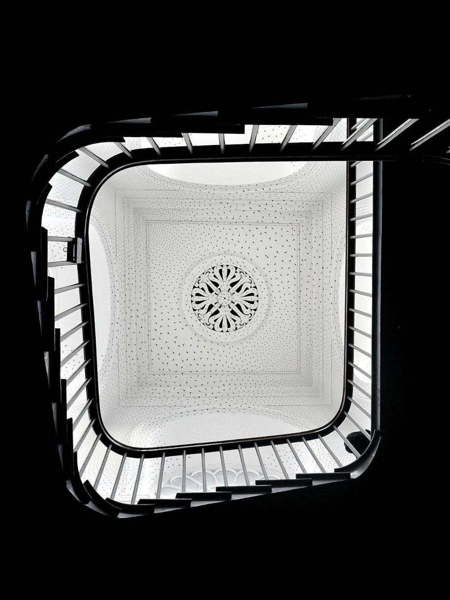 Black and White Stairwell