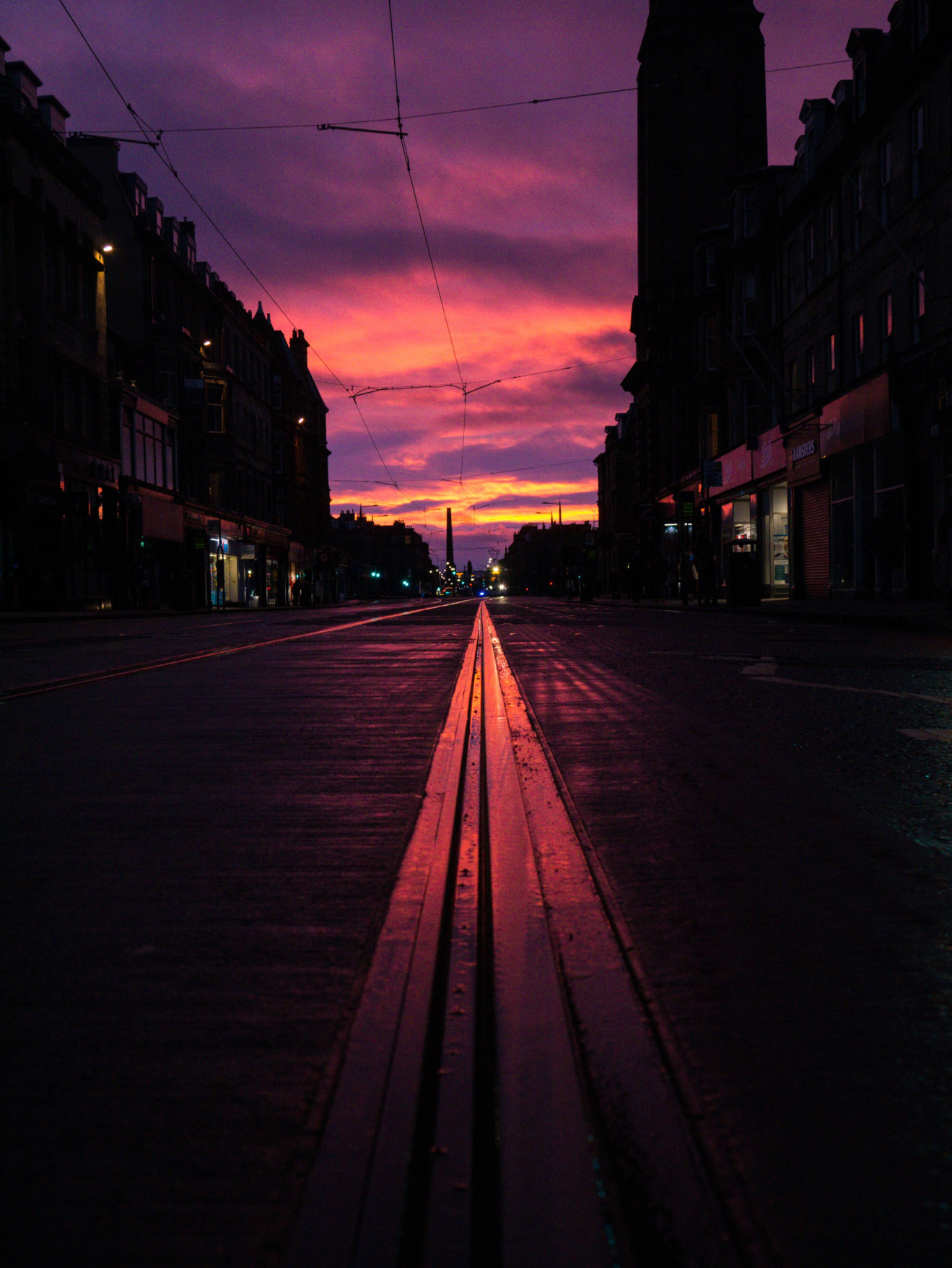 Tram Rails Sunset