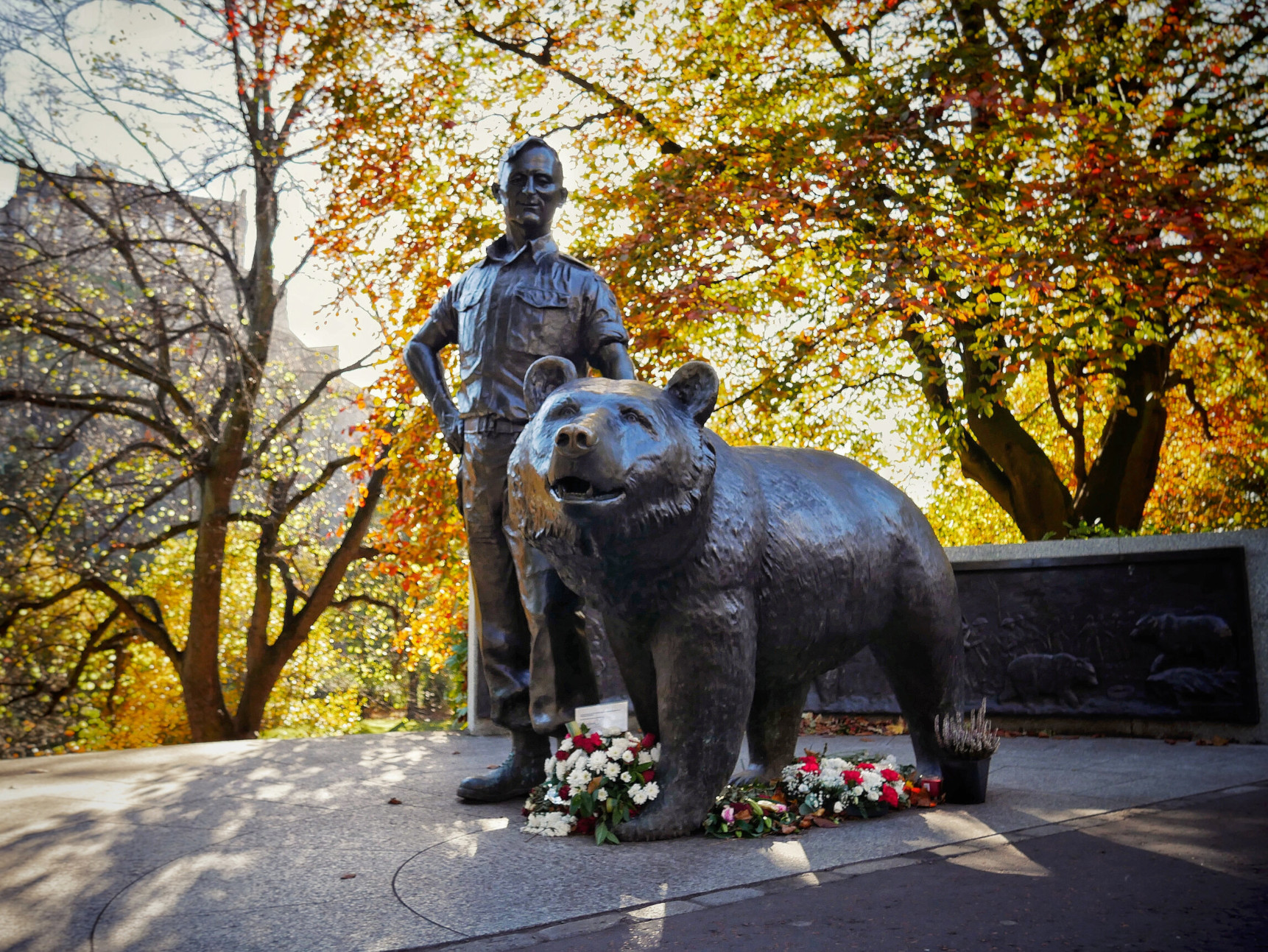 Wojtek the Bear Statue