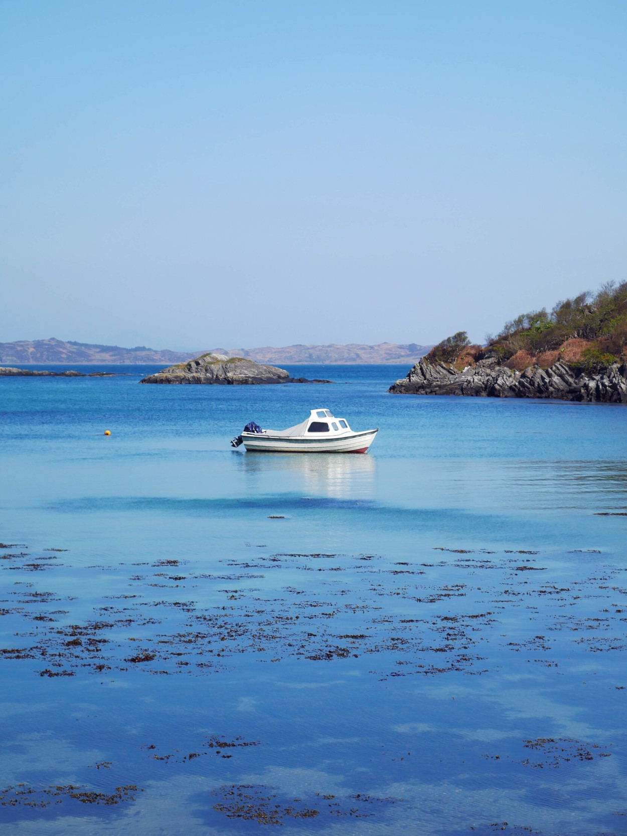 White Boat Blue Sea